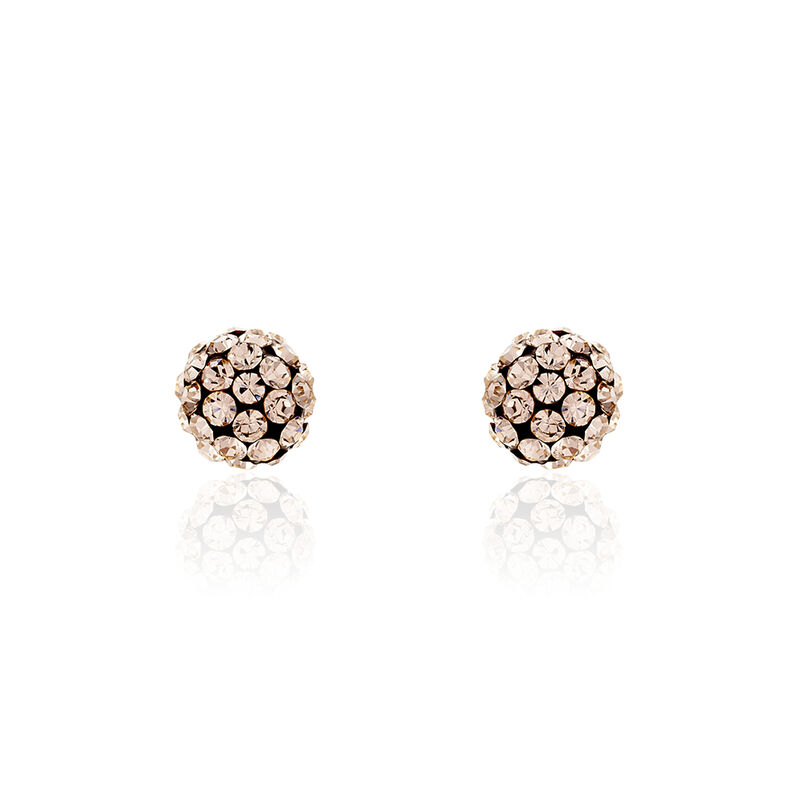 TUVALLA Damen Ohrstecker Silber 925 Strass Champagner Ball - Ohrstecker Damen | OROVIVO