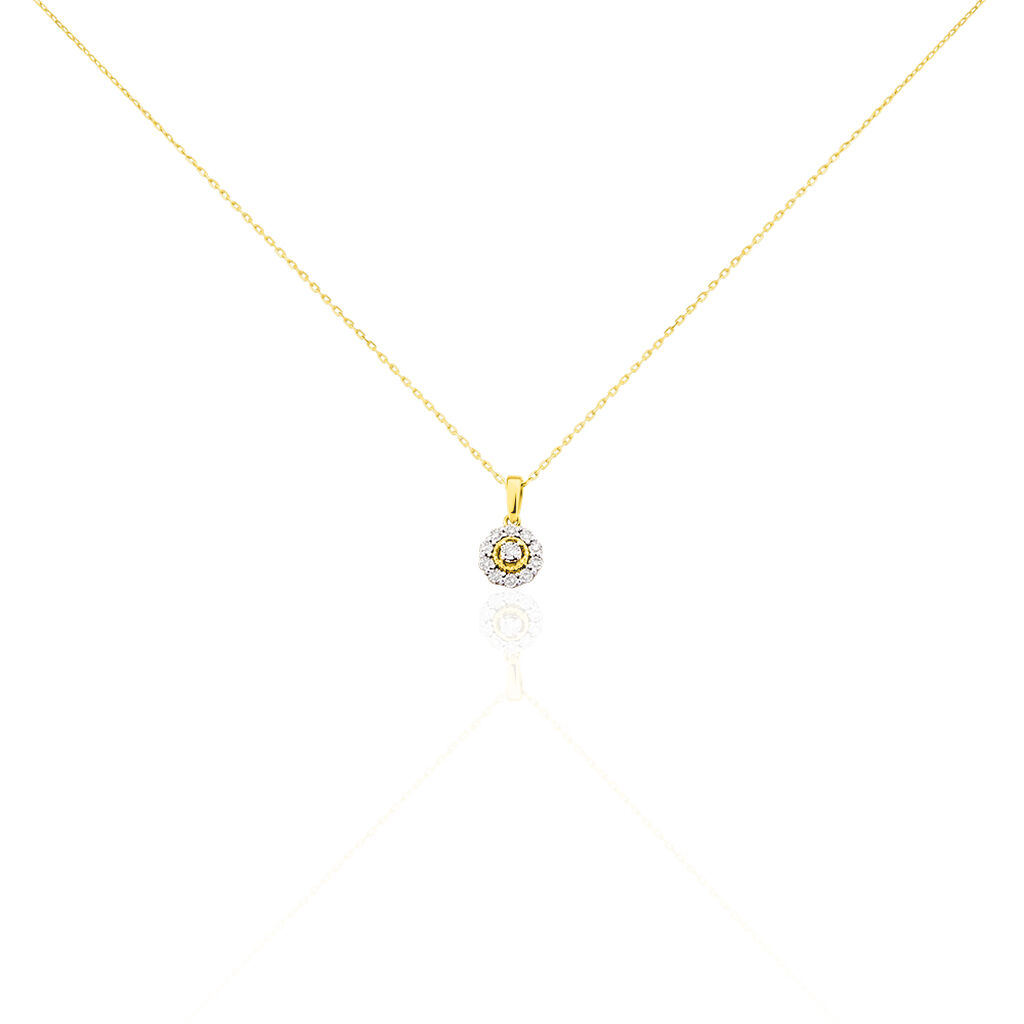 Collier Or Jaune Charletta Diamant Fleur - Spannringe Damen | OROVIVO