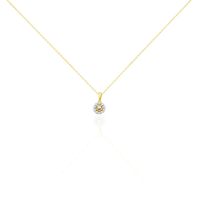 Collier Or Jaune Charletta Diamant Fleur - Spannringe Damen | OROVIVO