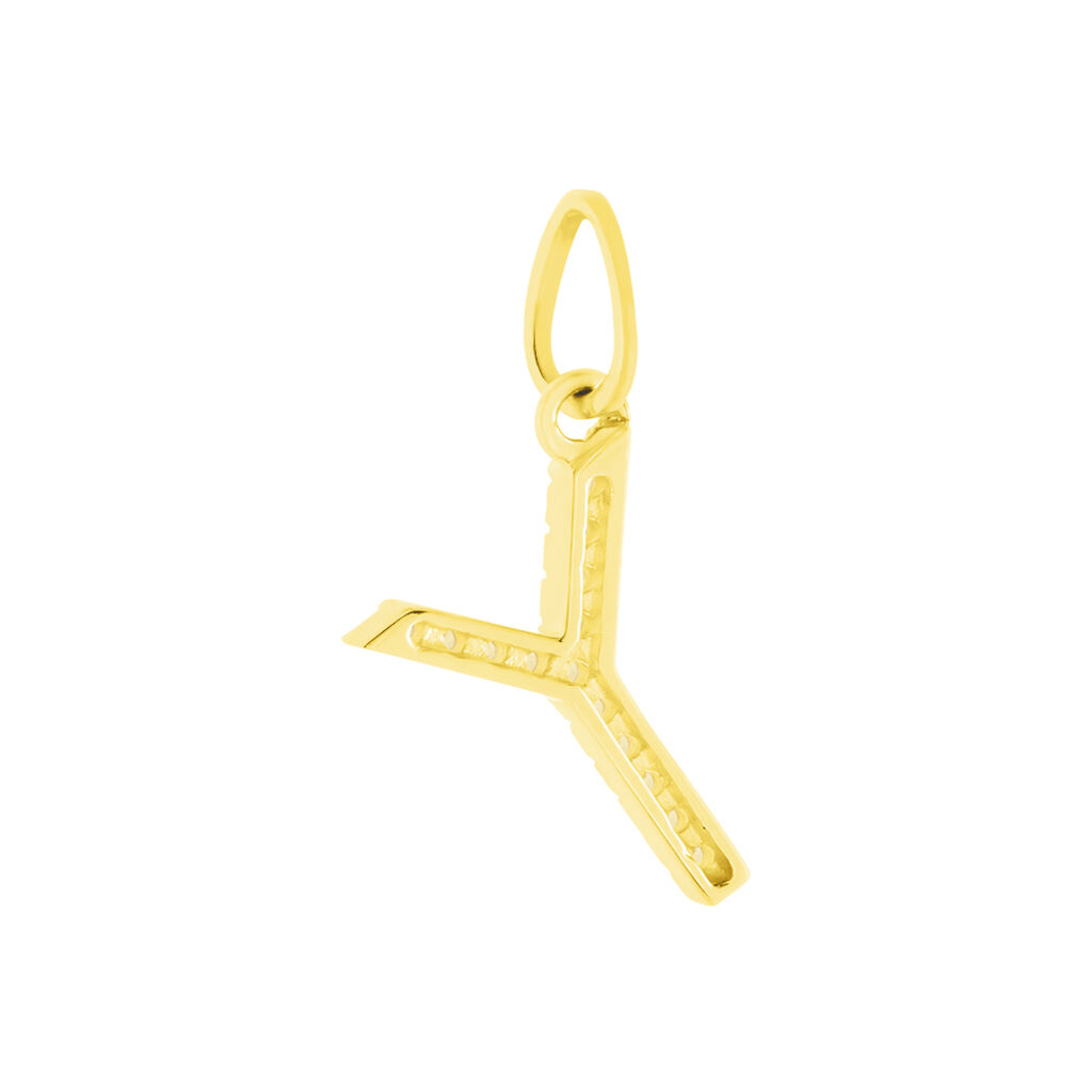 Anhänger Gold 375 Zirkonia Buchstabe Y - Schmuckanhänger Familie | OROVIVO