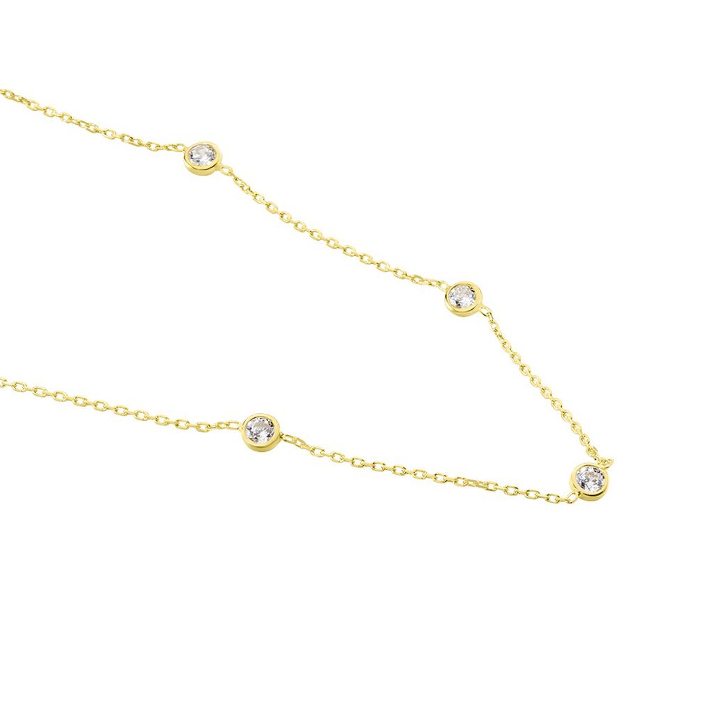RENI Damen Collier Gold 375 (9 Karat) Zirkonia Wei&szlig; 0,620 ct