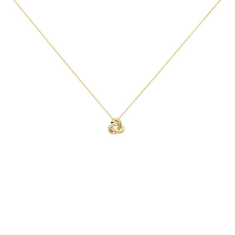 KNOT Damen Collier Gold 375 (9 Karat) Diamant Wei&szlig; 0,05 ct B 6 mm - Halsketten Damen | OROVIVO