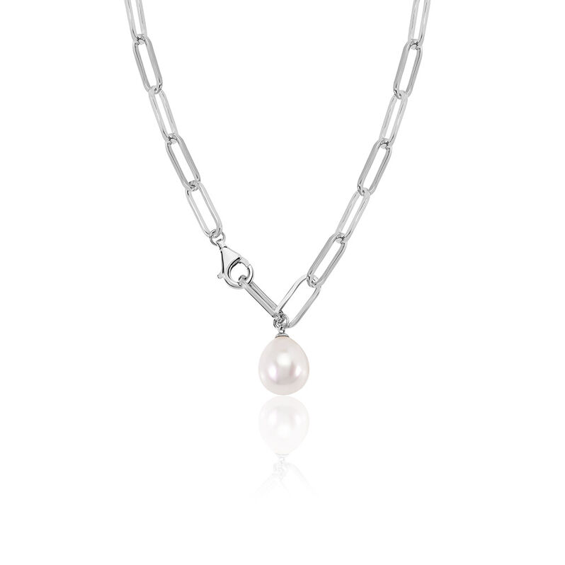 Tayla Damen Collier Silber 925 Zuchtperle Wei&szlig; 1,2 ct B 5,2 mm - Halsketten Damen | OROVIVO