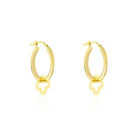 Damen Creolen mit Anhänger Gold 375 Kleeblatt Rinka 15,5mm - Creolen Damen | OROVIVO