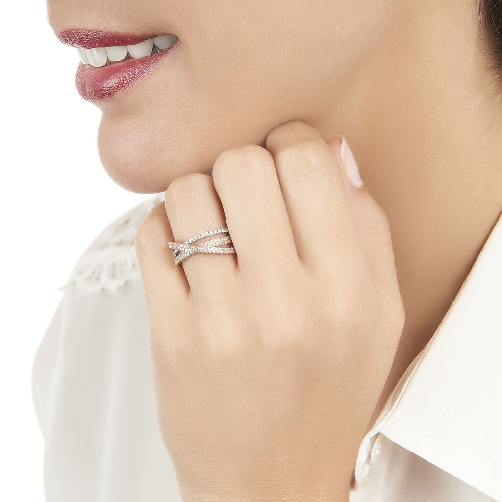 Bague Melani Or Tricolore Diamant - Spannringe Damen | OROVIVO