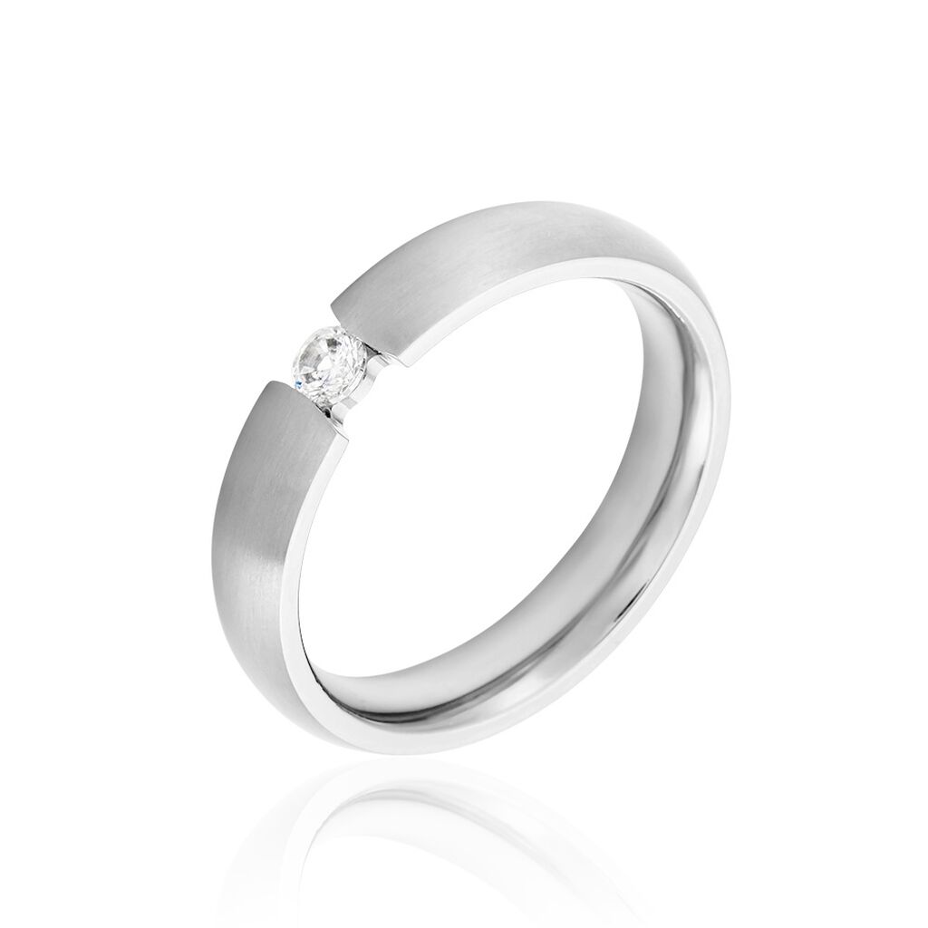 MOLLY Damen Ring Titan Zirkonia Weiß 0,1 ct B 4,5 mm, Ring mit Stein