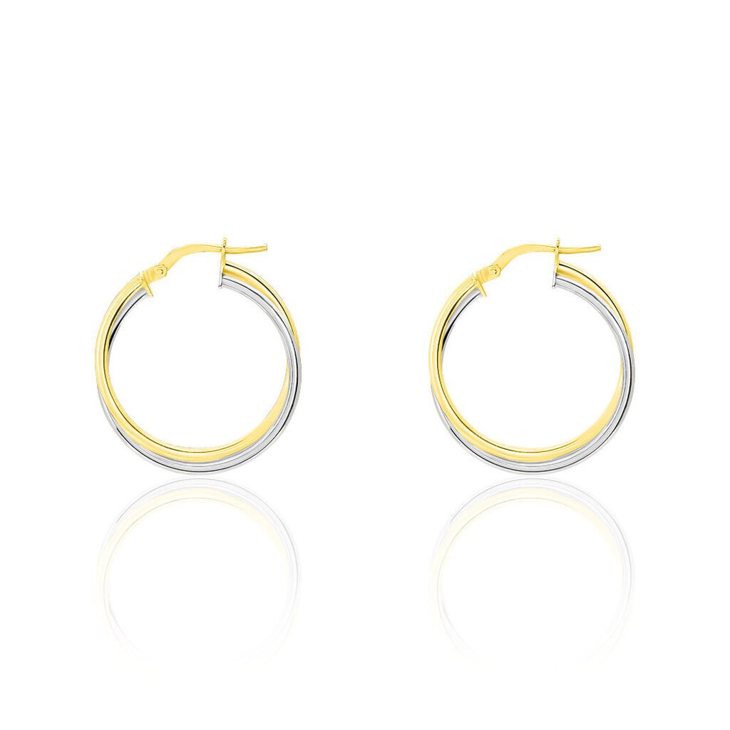 TITA CROISEES FILS Damen Creolen Gold Bicolor 375 (9 Karat) B 1,5 mm