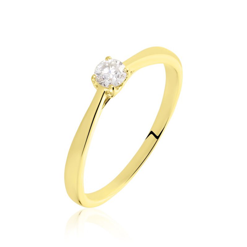 Bague Solitaire Vicoeuria Or Jaune Diamant - Spannringe Damen | OROVIVO