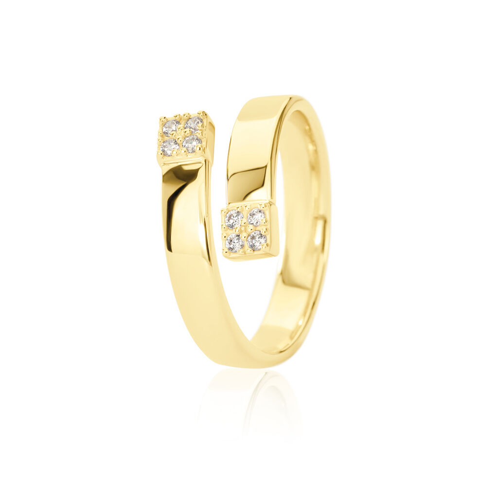 Damen Ring Gold 375 (9 Karat) Zirkonia Wei&szlig;