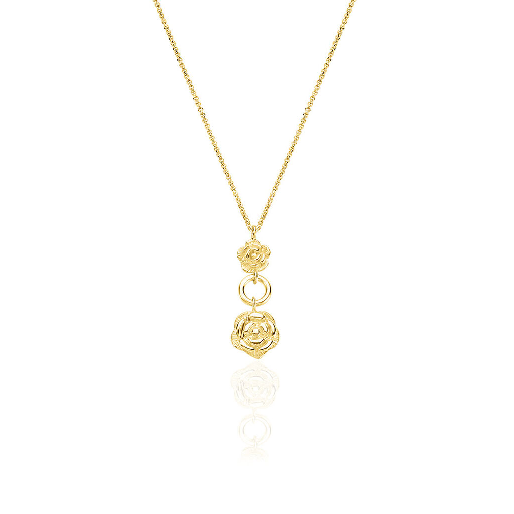 ROSALIA Damen Collier Silber vergoldet 925 Rosette, Collier ohne Stein