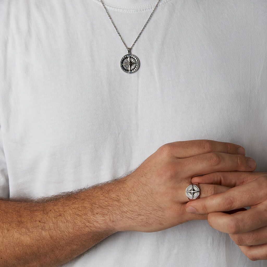 Herren Siegelring Silber 925 Kompass  - Siegelringe Herren | OROVIVO
