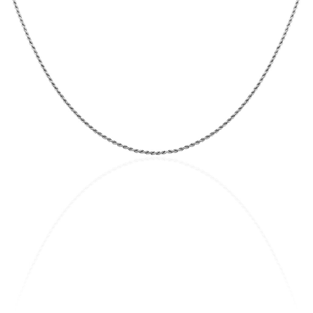 Collier Cacilda Maille Corde Argent Blanc - Spannringe Damen | OROVIVO
