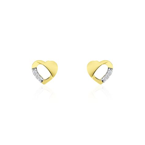 Kinder Ohrstecker Gold 333 Zirkonia Herz - Ohrstecker Kinder | OROVIVO