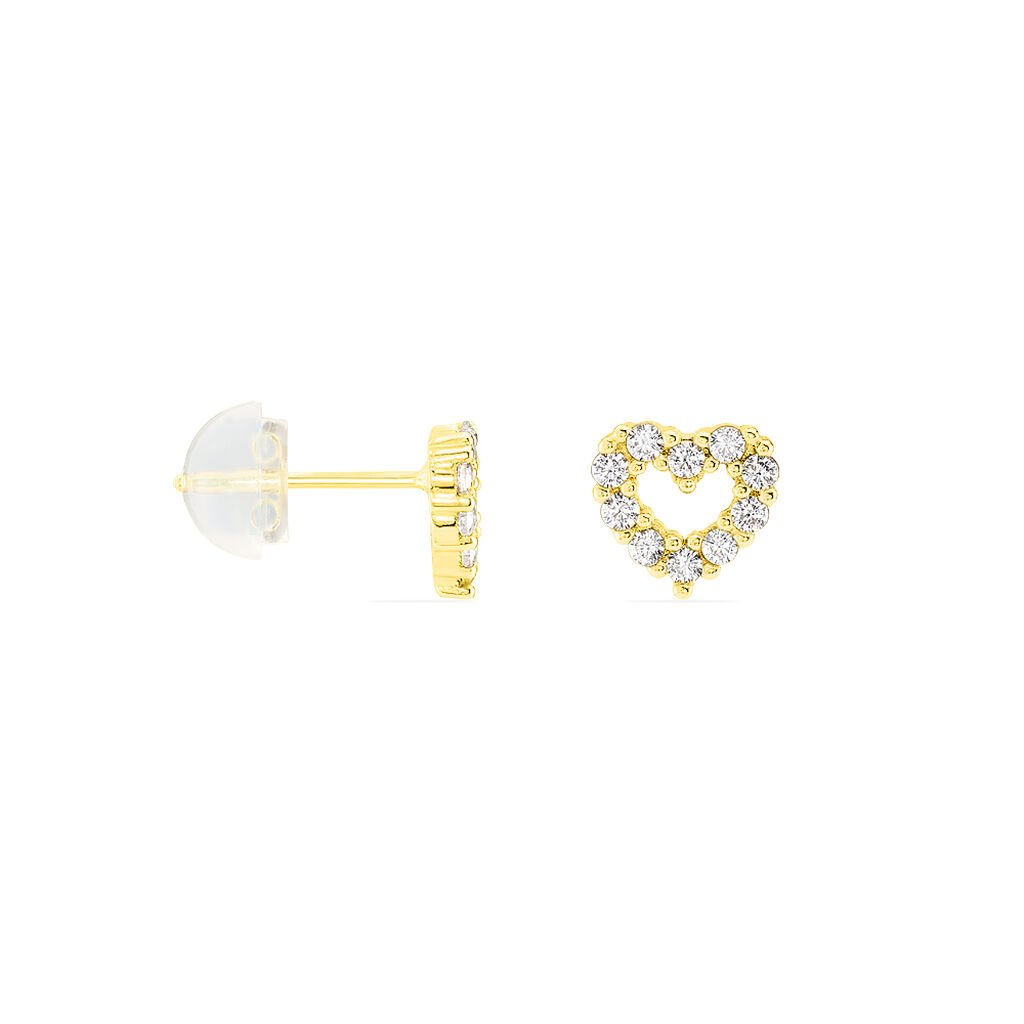 Damen Ohrstecker Gold 375 Zirkonia Herz - Ohrstecker Damen | OROVIVO