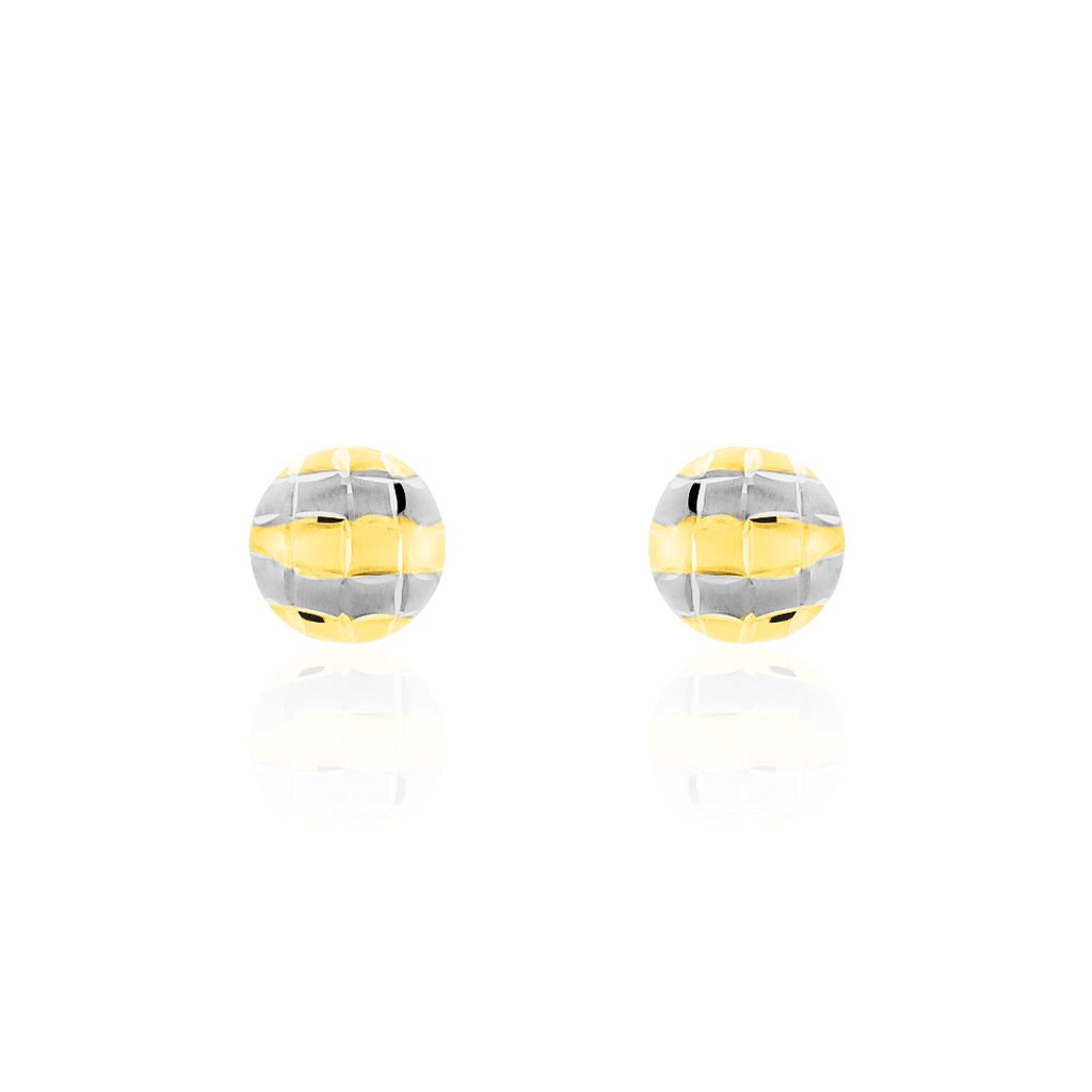 Thumbnail - Damen Ohrstecker Gold 375 Bicolor , Ohrstecker ohne Stein
