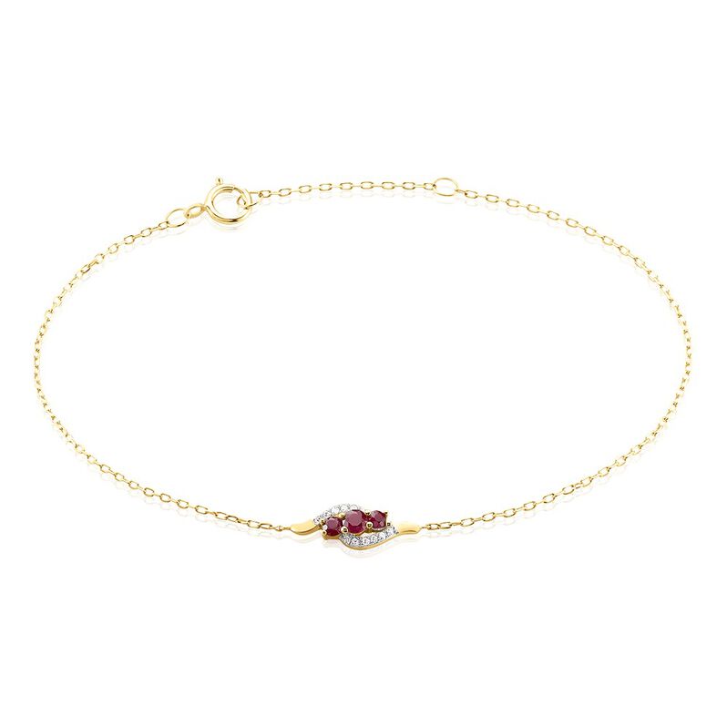 Bracelet Trinitie Or Jaune Rubis Diamant - Spannringe Damen | OROVIVO