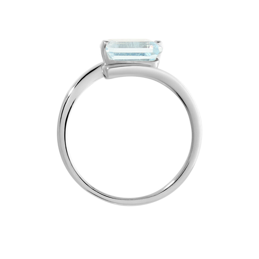 Damen Ring Silber Silber 925 Topas Blau 1,25ct Achteck Sineva  - Hochzeitsringe Damen | OROVIVO
