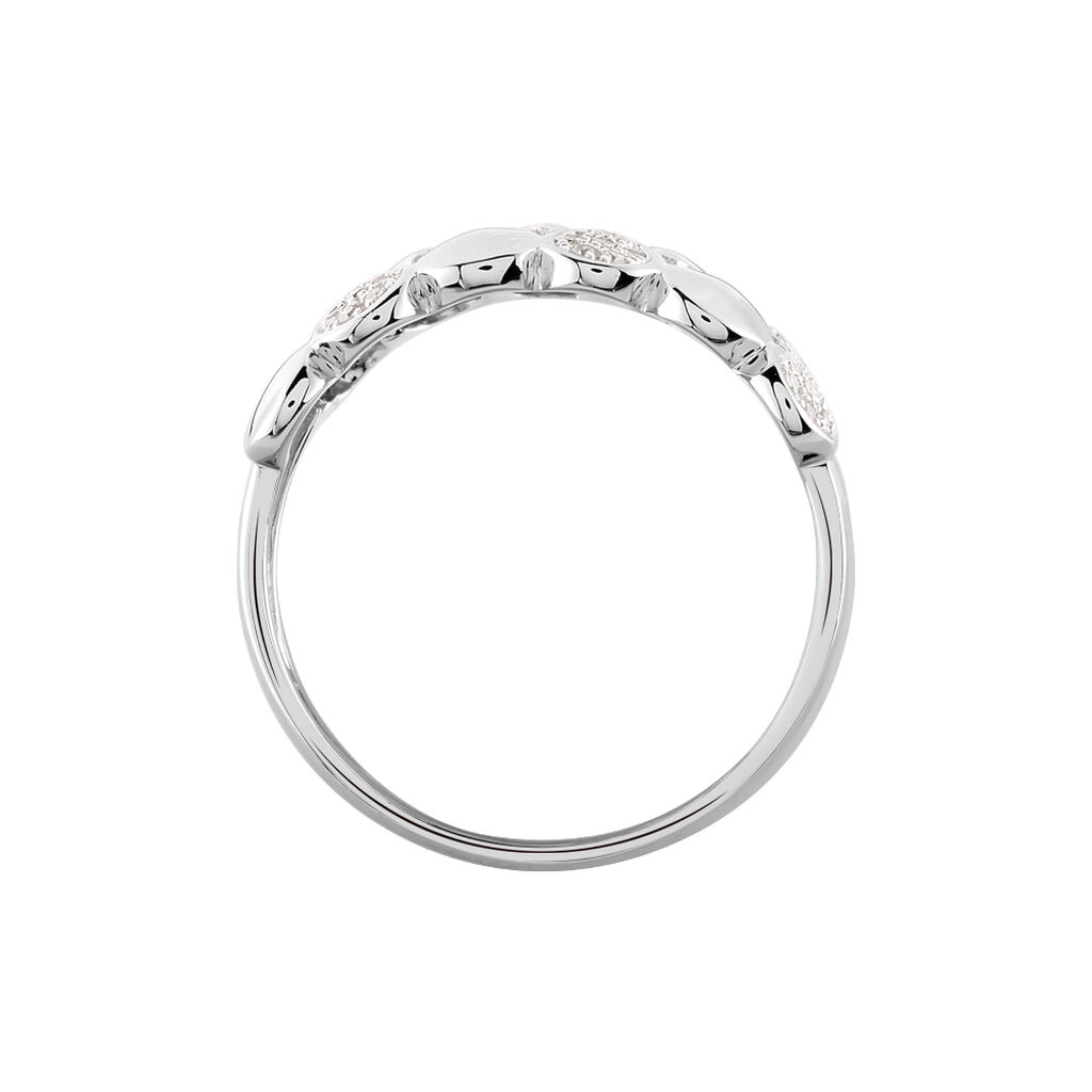Damen Ring Weißgold 375 Diamant 0,15ct Blütenblatt Tropfen Burbu  - Ringe mit Stein Damen | OROVIVO