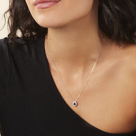 Damen Halskette Weißgold 750 Saphir Diamanten - Ketten mit Anhänger Damen | OROVIVO