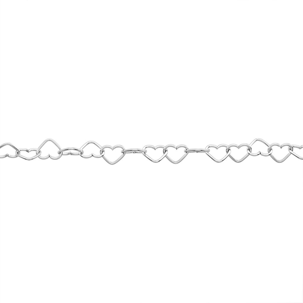 Damen Fu&szlig;kette Silber 925 Herz B 3,6 mm