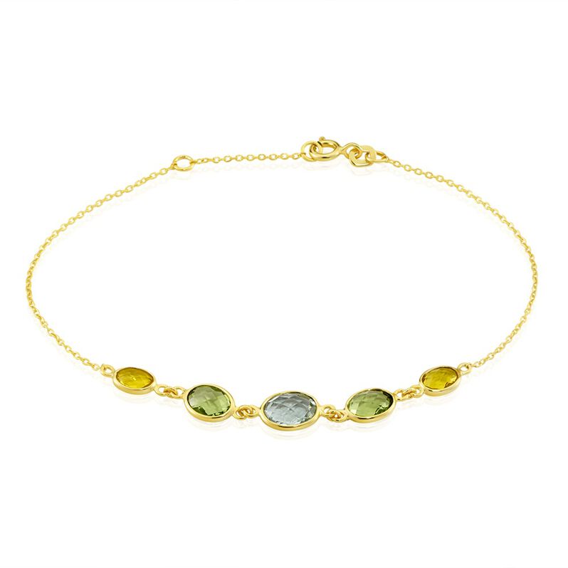 ZORNICA Damen Armkette Silber vergoldet 925 Andere Steine Gr&uuml;n 1,55 ct - Armketten Damen | OROVIVO