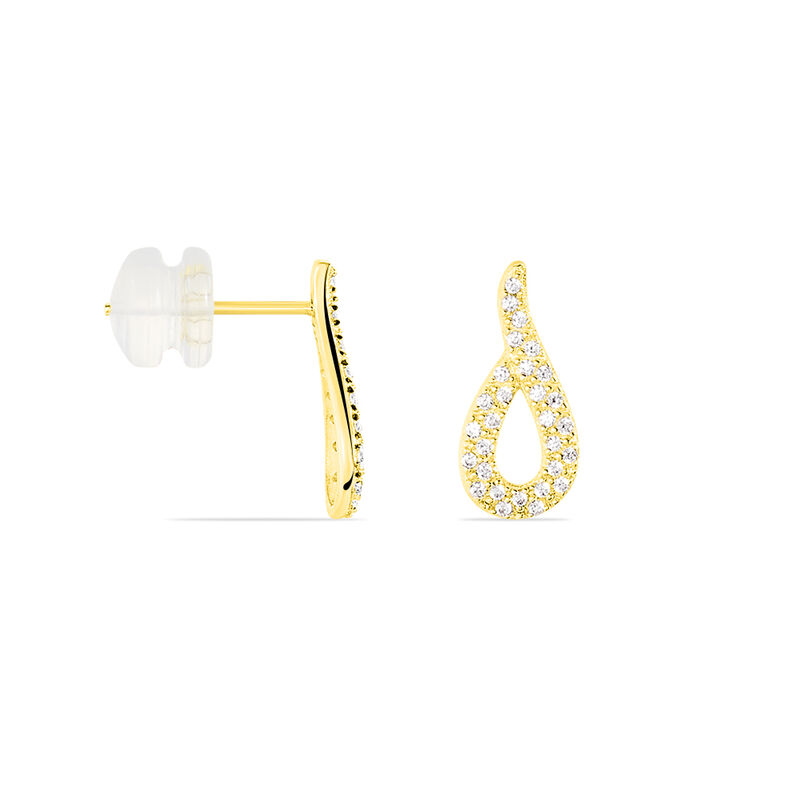 Boucles D'oreilles Pendantes Or Jaune Oxyde De Zirconium - Spannringe Damen | OROVIVO