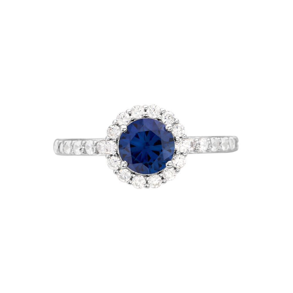 Damen Ring Silber 925 Andere Steine Blau Kreis Camilla  - Ringe mit Stein Damen | OROVIVO