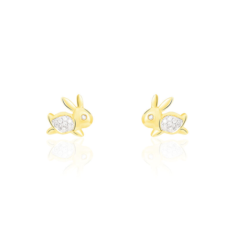Boucles D'oreilles Elyne Or Jaune Lapins - Spannringe Kinder | OROVIVO
