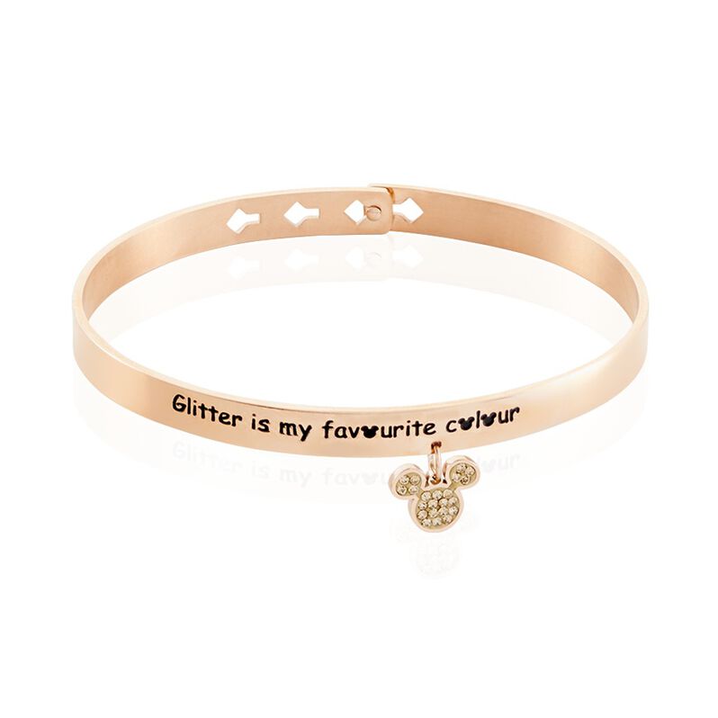 Bracelet Jonc Disney Acier Doré Rose Cristaux - Spannringe Damen | OROVIVO