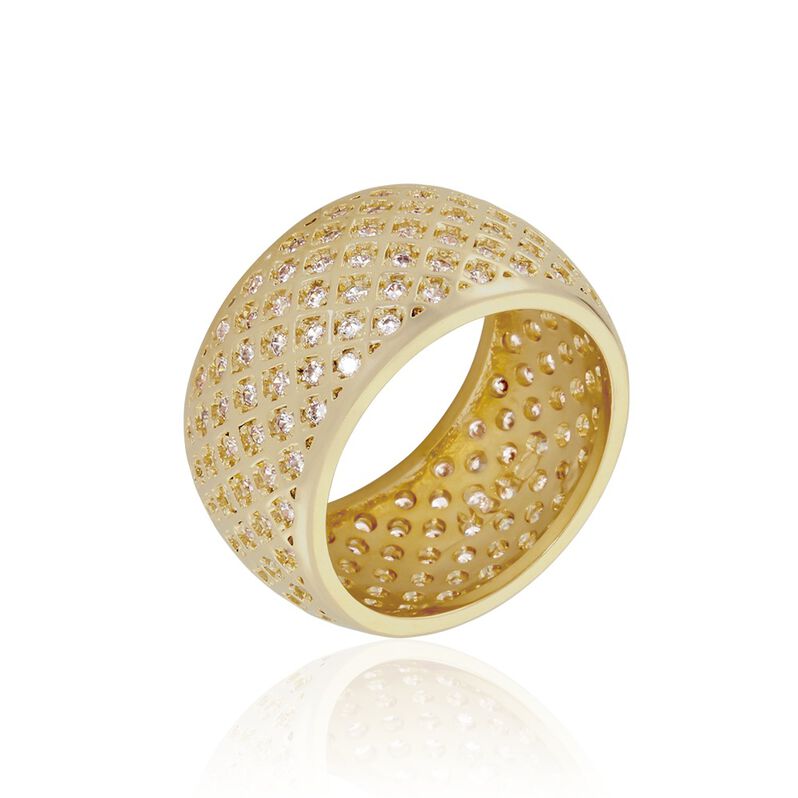 Damen Ring Vergoldet Zirkonia 11,00mm  - Ringe mit Stein Damen | OROVIVO