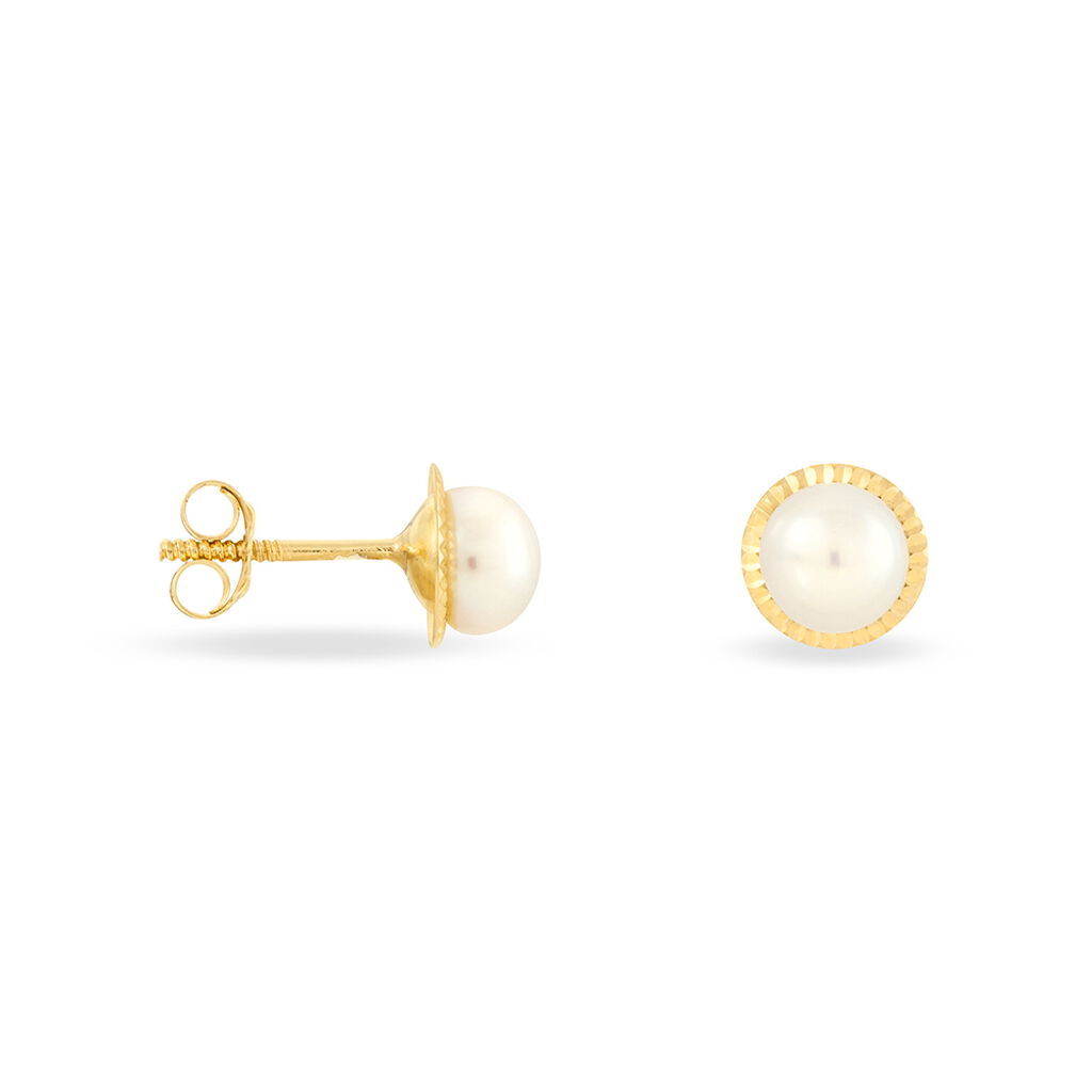 Damen Perlenohrringe Gold 375 Zuchtperlen - Ohrstecker Damen | OROVIVO