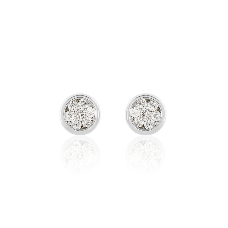 Damen Ohrstecker Weißgold 375 Diamant 0,17ct Elina  - Ohrstecker Damen | OROVIVO