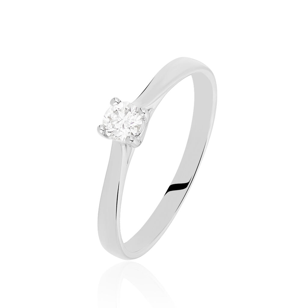 VICTORIA Damen Ring Wei&szlig;gold 375 (9 Karat) Diamant Wei&szlig; 0,15 ct