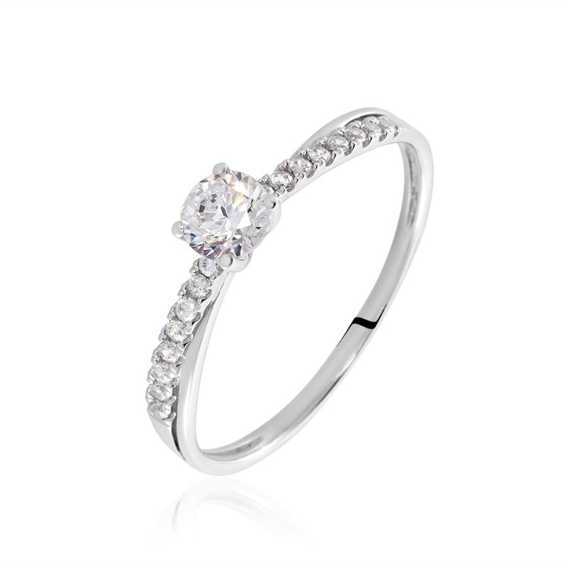 Damenring Weißgold 375 Zirkonia Larea - Hochzeitsringe Damen | OROVIVO
