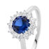 ELOISE Damen Ring Silber 925 Synthetischer Stein Blau 1,46 ct Blume