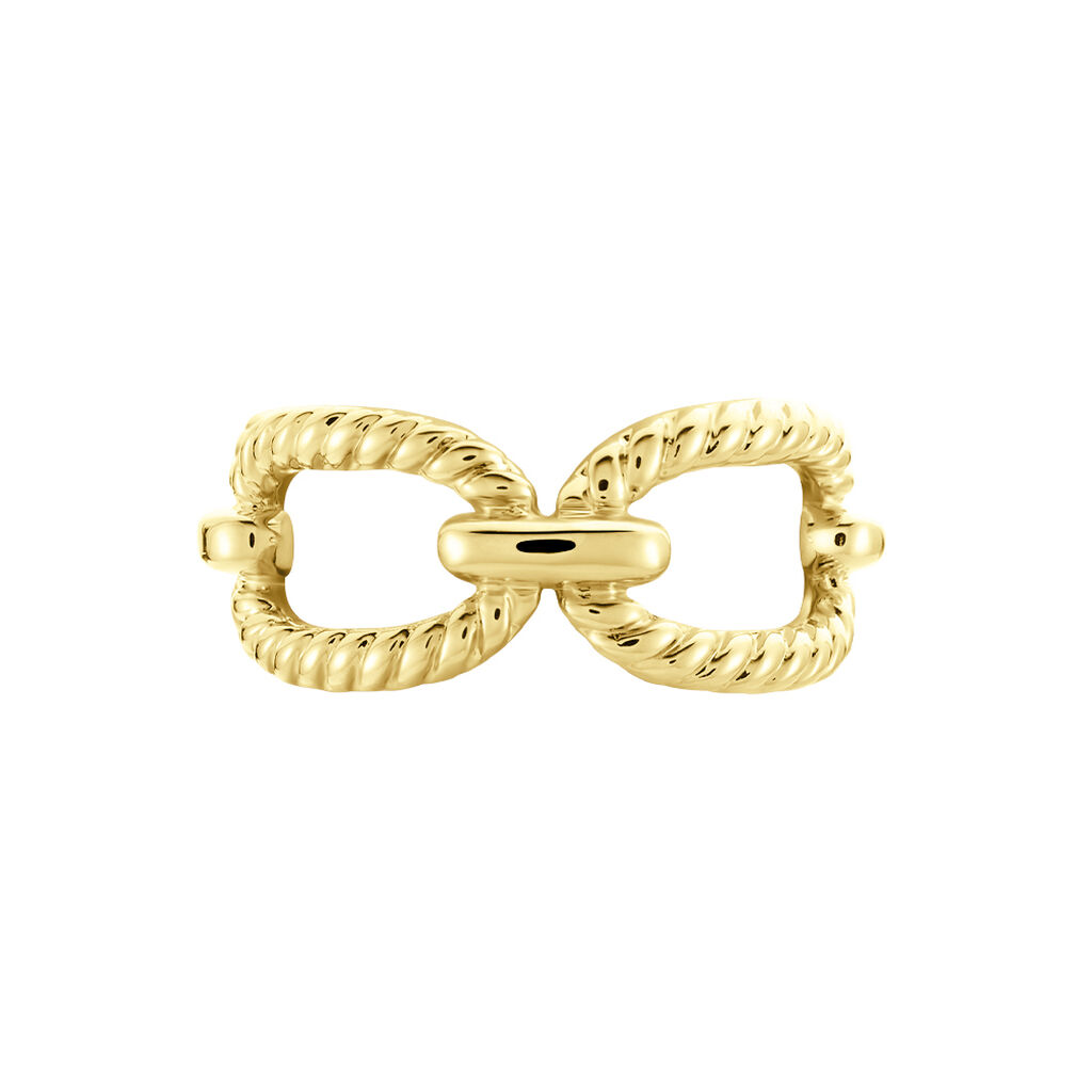 Damenring Messing Gold plattiert geriffelt - Ringe Damen | OROVIVO