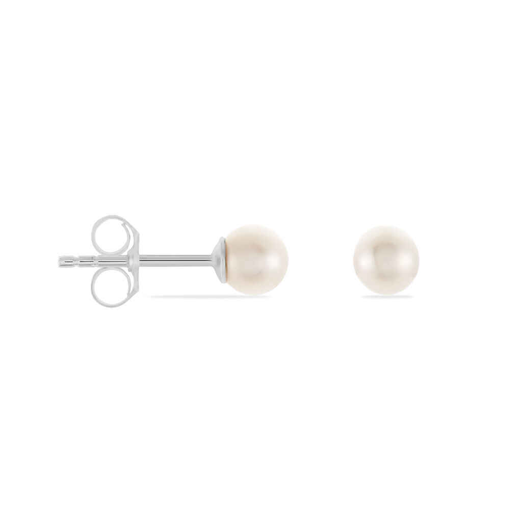 HERDIS PERLE Damen Ohrstecker Silber 925 Zuchtperle Perlmutt Ball