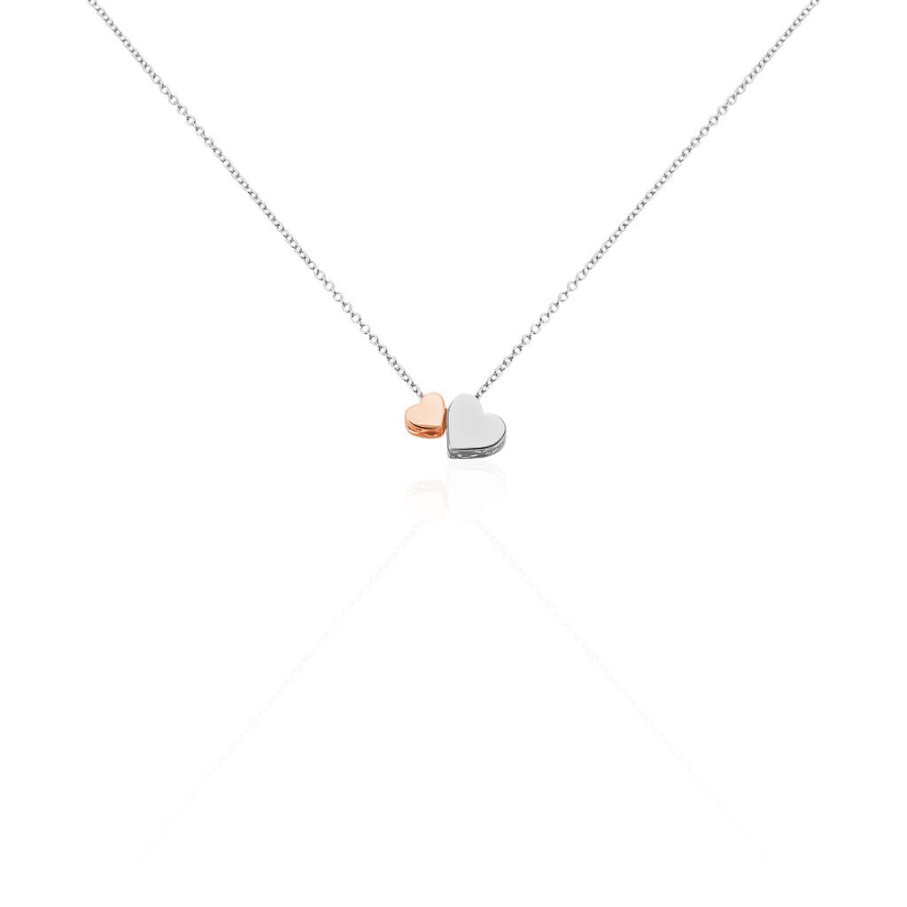 Damen Collier Silber Bicolor 925 Herz