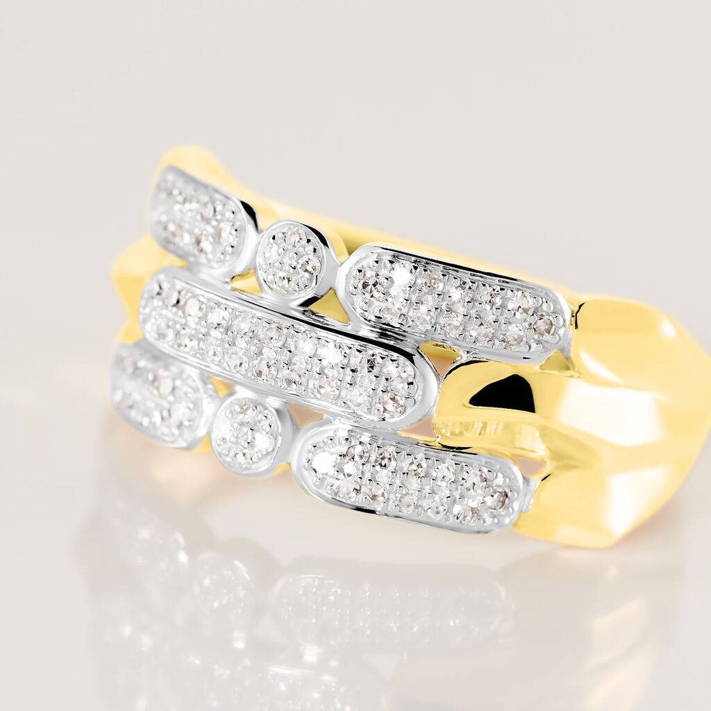 Damen Ring Gold 375 Diamant 0,18ct Barren Etta  - Ringe mit Stein Damen | OROVIVO