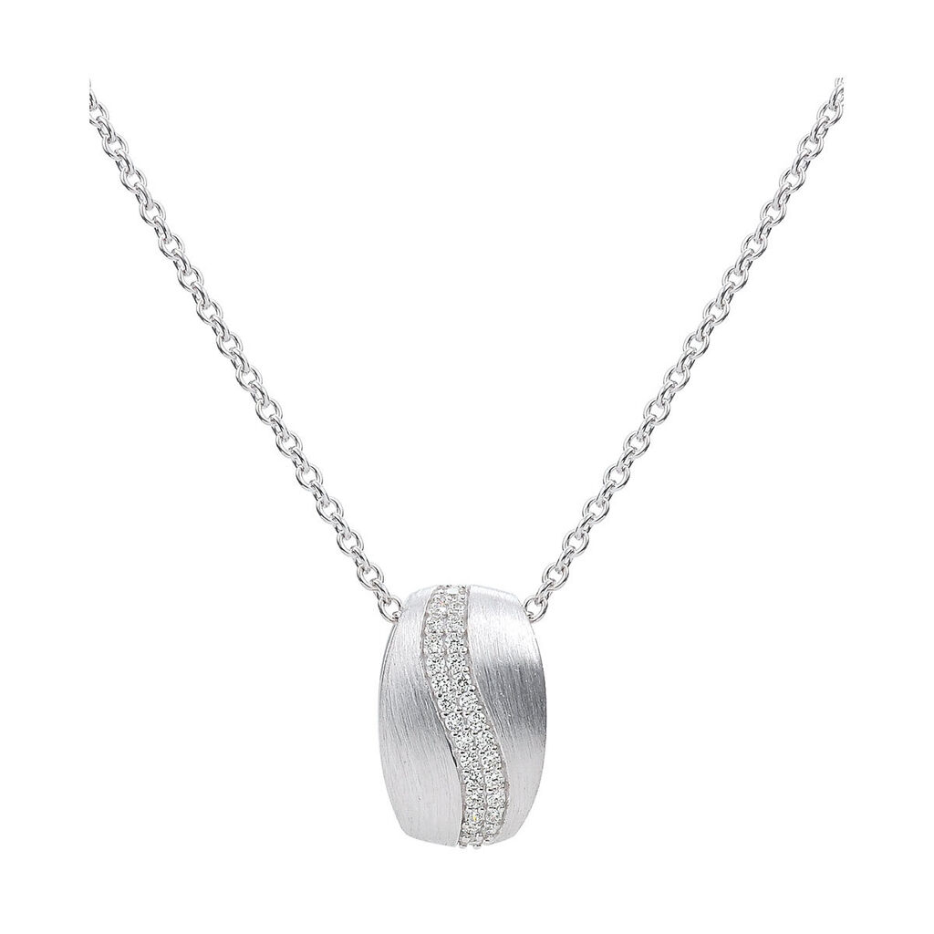 🦚 Damen Halskette Silber 925 Zirkonia Stanka, Collier mit Stein