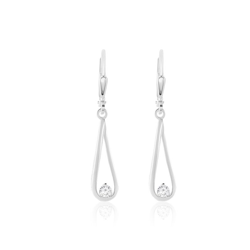 Damen Ohrringe Lang Silber 925 Zirkonia Nyra  - Ohrringe mit Stein Damen | OROVIVO