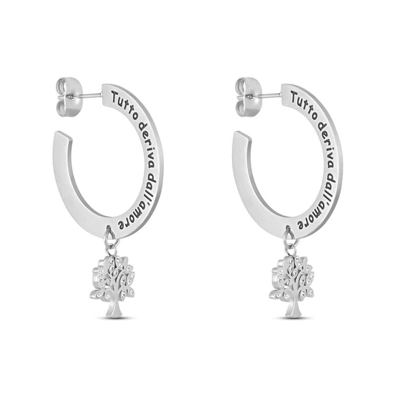 Orecchini A Cerchio Sunrise Acciaio Cristallo - Spannringe Damen | OROVIVO