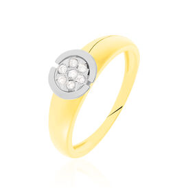 Damenring Gold 585 Bicolor Diamant 0,08ct - Ringe mit Edelsteinen Damen | OROVIVO