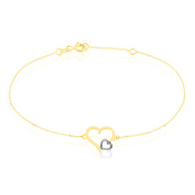 Damenarmband Gold 375 Bicolor Doppelt Herz - Armbänder Damen | OROVIVO