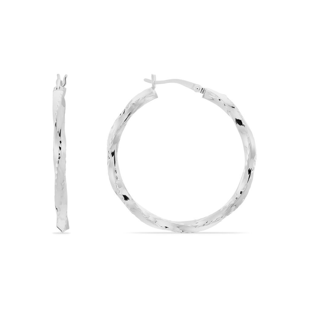 DIANE CARR&Eacute;ES 2 Damen Creolen Silber 925 B 2,9 mm