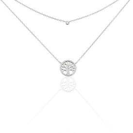 Damen Halskette Silber 925 Zirkonia Lebensbaum - Ketten mit Stein Damen | OROVIVO