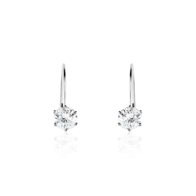 Damen Ohrringe Lang Weißgold 375 Zirkonia Krappe 6  - Sommerschmuck Damen | OROVIVO