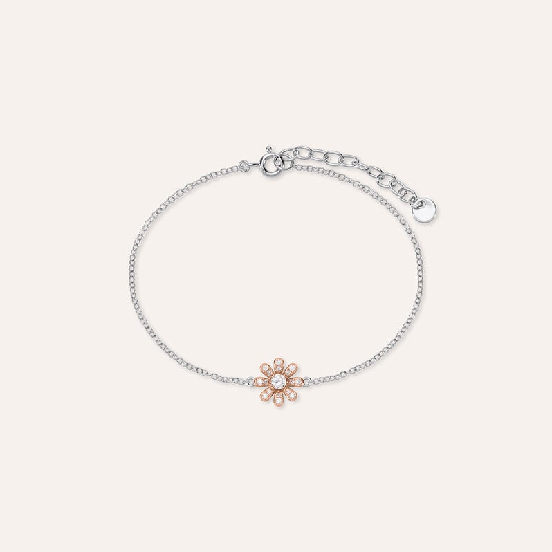 Bracciale Silver Moments Argento Bicolore Bianco / Rosa Cubic Zirconia - Spannringe Damen | OROVIVO