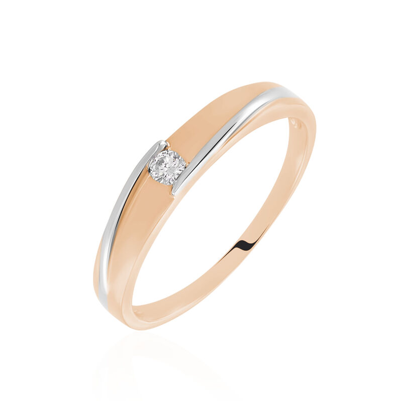 Bague Solitaire Alexandrina Or Bicolore Diamant - Spannringe Damen | OROVIVO