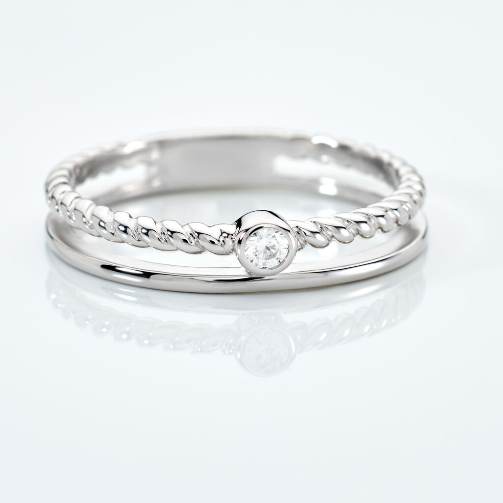 IRINA Damen Ring Silber 925 Zirkonia Wei&szlig;